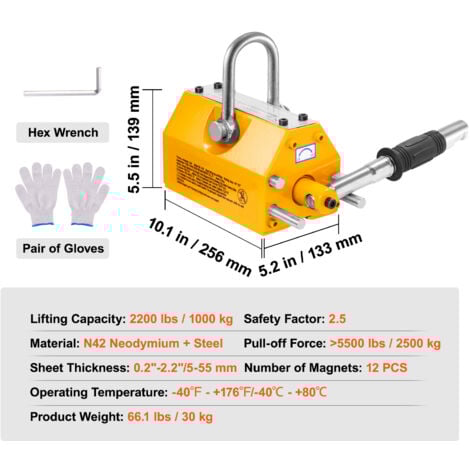 100/300/600/1000kg Heavy Duty Magnetic Lifter Steel Magnet Lift Hoist