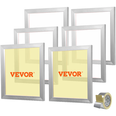 VEVOR Screen Printing Kit, 6 Pieces Aluminum Silk Screen Printing Frames, 20x24inch Silk Screen Printing Frame with 160 Count Mesh, High Tension