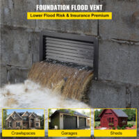 16x8 Inch Crawl Space Flood Vent With Foundation Wall Vent - Zinc Coated Steel