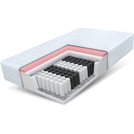 Matratze 100x200 Taschenfederkern Visco Memory 7 Zonen MEMORY ca 24 cm Bett H2 H3 (1/5)