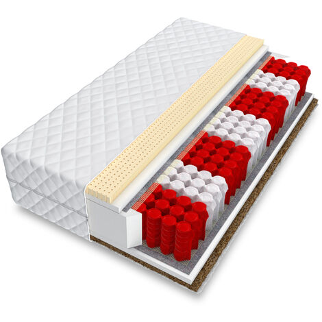 Matratze FORGIA 9 Zonen 120 x 200 LATEX Kokos H3 H4 Taschenfederkern 19cm NEU