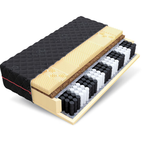 Matratze 160x200 Taschenfederkern DARK 7 Zonen H3 Kokos HR-Schaum Massage 24 cm (1/5)
