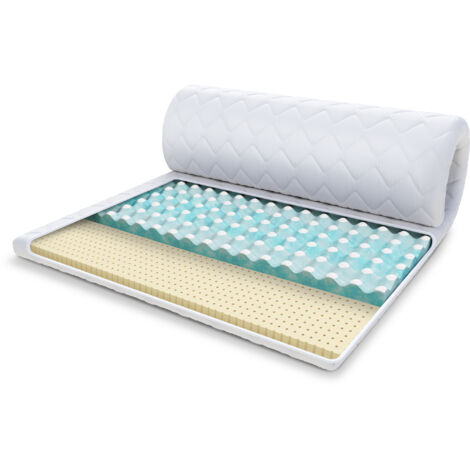 Linenspa Matratzen Topper 160 X 200 Cm, 5cm Hoch – Matratzenauflage Mit Gel Memory Foam Und Waschbarem Bezug Mit Reißverschluss – Öko-Tex, Weiß