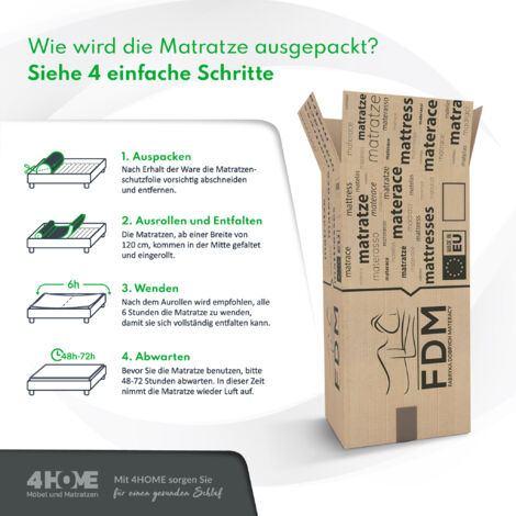 Matratze 90x200 Kaltschaummatratze TEMPO 30 cm H4 HR Visco Schaum Silver Bezug (1/5)
