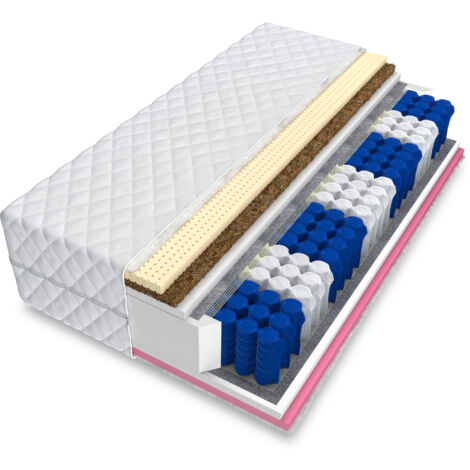 Matratze LIVE 7 Zonen 160x200 H3 LATEX KOKOS VISCO Memory Taschenfederkern 21cm