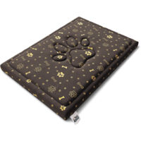 FDM PUDDY wasserdichtes Hundebett 70x60x5 cm Polyurethanschaum mit waschbarem Bezug Braun/Gold