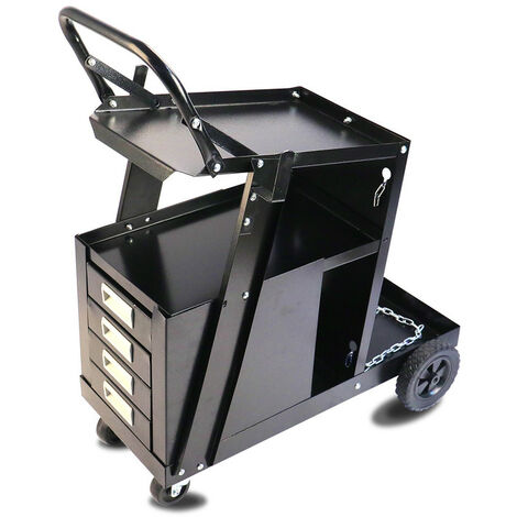 Deshacer sorpresa pozo Carro de soldadura móvil de 2 capas y 4 cajones (carga 90 kg) carro de  herramientas
