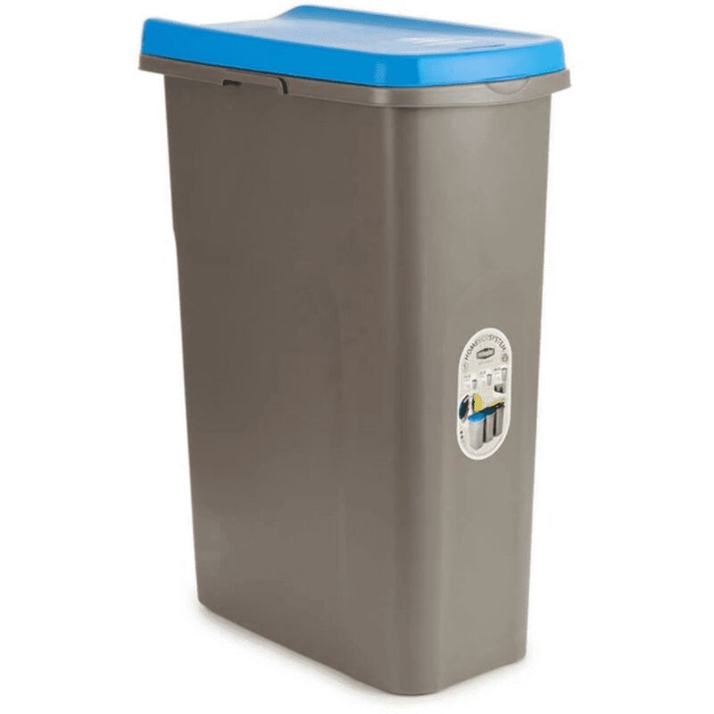 Stefanplast Poubelle tri sélectif Bleu/Noir 50 litres : : Cuisine  et Maison