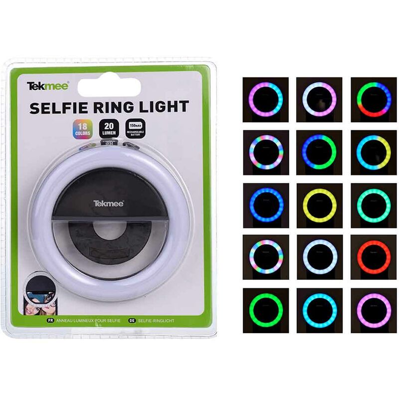 2en 1 LED Selfie Ring Light Froid Naturel et Chaud LED Ring Light