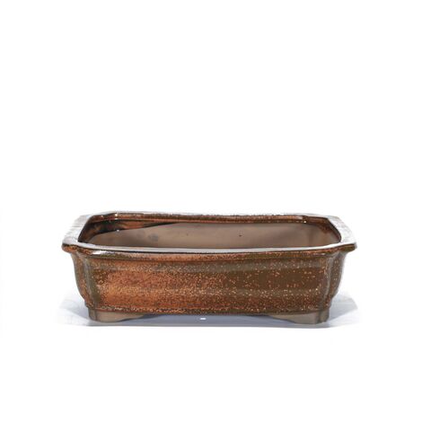 Vaso bonsai smaltato rettangolare cm. 31 Bronzo