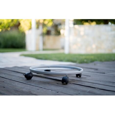 Carrello sottovaso tondo con ruote cm. 30 ALLUMINIO (1/3)