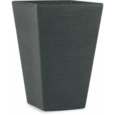Vaso quadrato in resina Giglio 80 cm. Antracite (1/3)