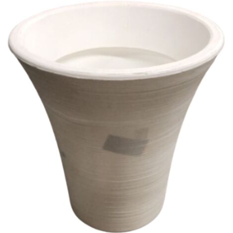 Vaso tondo in resina Mimosa 50 cm. Bianco