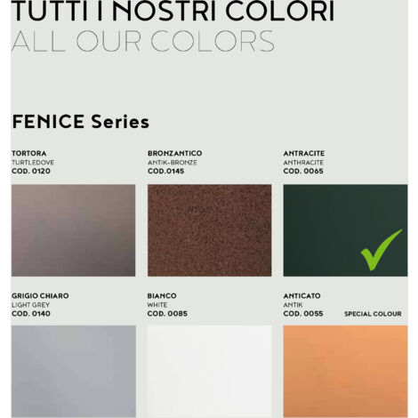 Balconetta rettangolare in resina Fenice h. 35 cm. Antracite