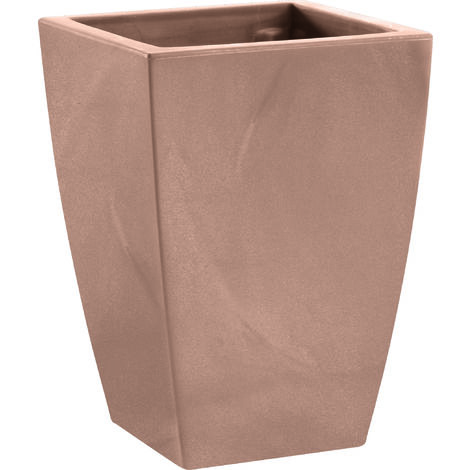 Vaso quadrato resina LOGOS cm. 30 AVANA