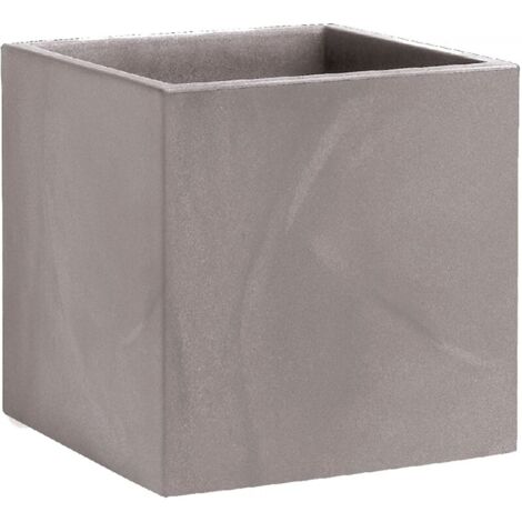 Vaso cubico resina MOMUS cm. 50 CENERE
