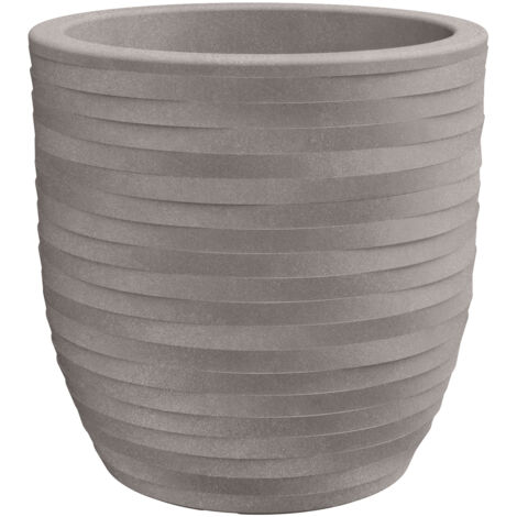Vaso tondo resina RHEA ELEGANCE cm. 40 CENERE