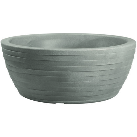 Vaso ciotola resina THETIS ELEGANCE cm. 40 CENERE