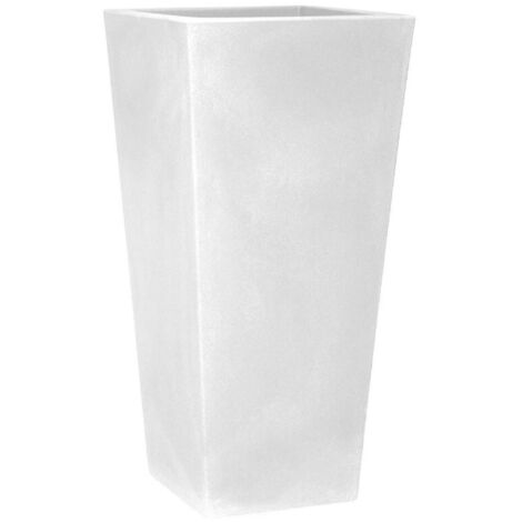 Vaso quadrato alto resina EROS cm. 80 BIANCO (1/2)