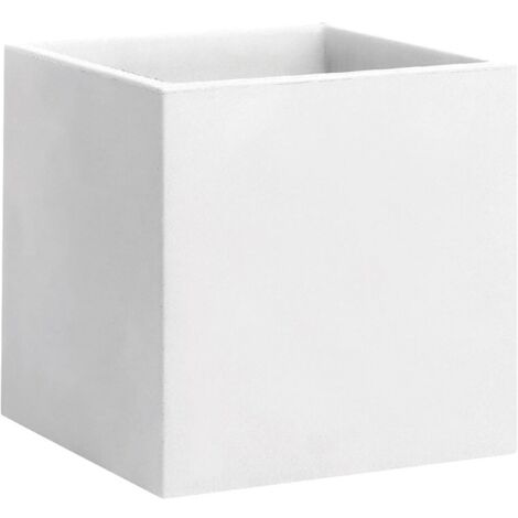 Vaso cubico resina MOMUS cm. 50 BIANCO