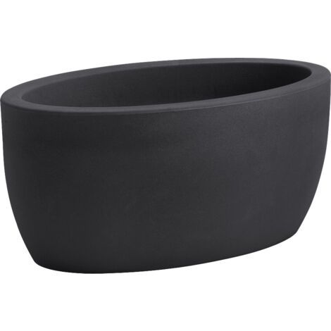Vaso ovale resina ATHENA cm. 50 ANTRACITE