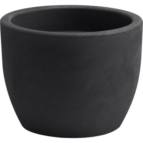 Vaso tondo resina HERA cm. 30 ANTRACITE