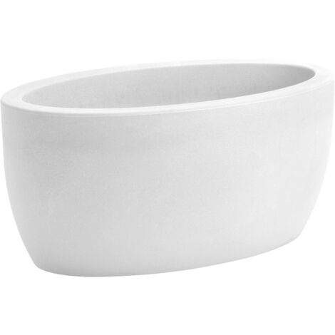 Vaso ovale resina ATHENA cm. 50 BIANCO