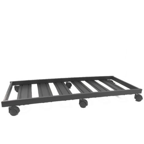 Carrello sottovaso rettangolare con ruote cm. 100 NERO