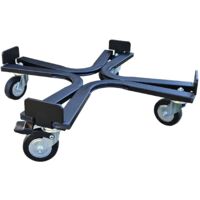 Carrello sottovaso tondo con ruote industriali cm. 45 NERO