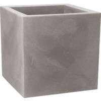 Vaso cubico resina MOMUS cm. 35 CENERE