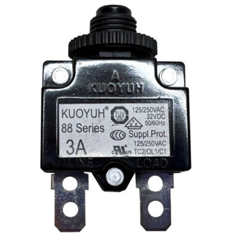 Thermoschalter Leistungsschalter Motorschutzschalter 88 Series 250V 3A 2Pin Reset Schalter Überlastschutzschalter für Metallbandsäge uvm. (1/4)