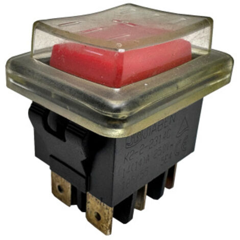 JIABEN K2-2-2314C Wippschalter Kippschalter 250V 14A 6Pin Schalter für Gartenhäcksler uvm.