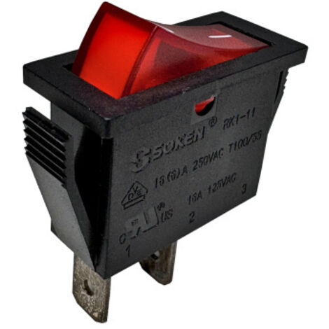 Soken RK1-11 Wippschalter Kippschalter 250V 16A 2Pin Schalter für Elektroheizer uvm. (1/4)