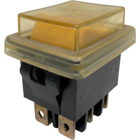 JIABEN KND2-14/2 Wippschalter 250V 20A 6Pin Schalter mit Abdeckung gelb für Gartenhäcksler uvm.
