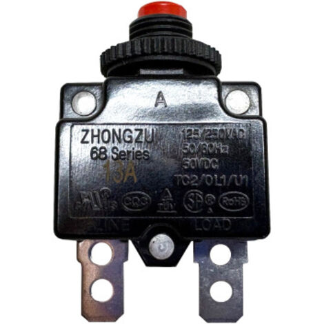 Thermoschalter Leistungsschalter 68 Series Reset Schalter Überlastschutz 13A 250V 2 Pin für Kompressoren uvm.