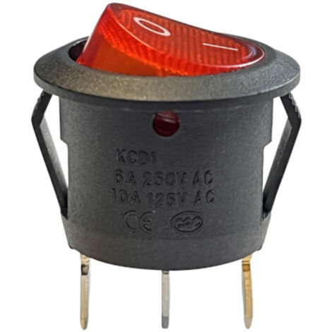 KCD1 Wippschalter 250V 10A Rot 3Pin LED Schalter