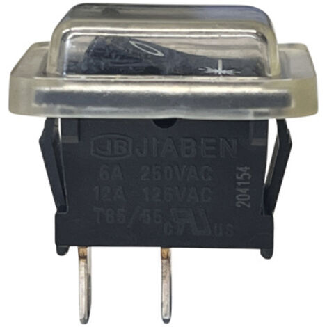 JIABEN KND1-6/1 Wippschalter 250V 12A 2Pin Schalter mit Abdeckung