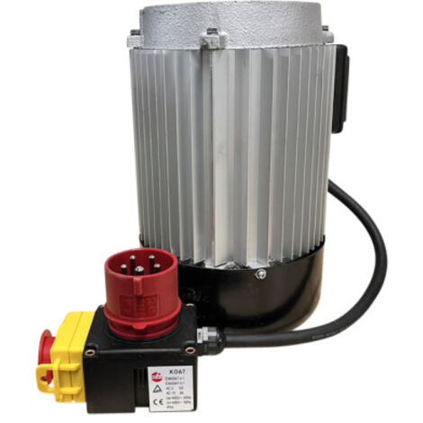 Ersatzmotor Industriemotor 400V 12A mit KEDU KOA7 Schalter mit Phasenwender und Not Aus Funktion