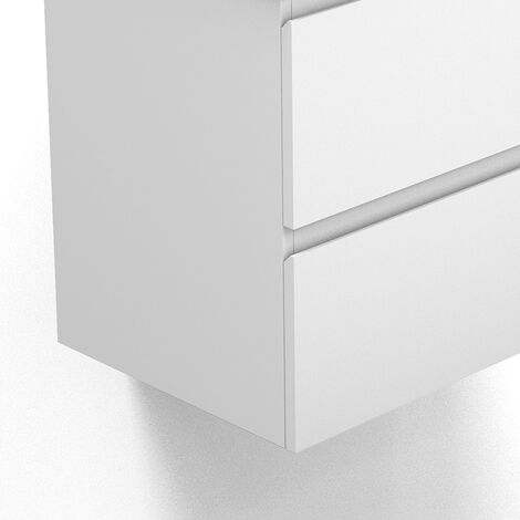 Wall Hung Bathroom Vanity Unit with Basin Storage Cabinets Flat Pack - 500mm Matt White