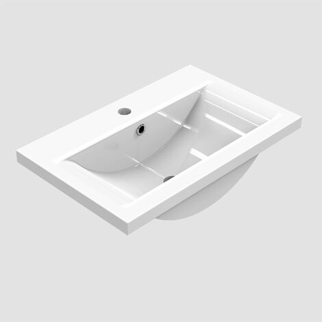 Wall Hung Bathroom Vanity Unit with Basin Storage Cabinets Flat Pack - 500mm Matt White