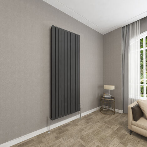 1800x680mm Black Double Flat Panel Radiator Vertical Modern Central Heating Radiators