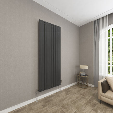 1800x680mm Black Single Flat Panel Radiator Vertical Modern Central Heating Radiators