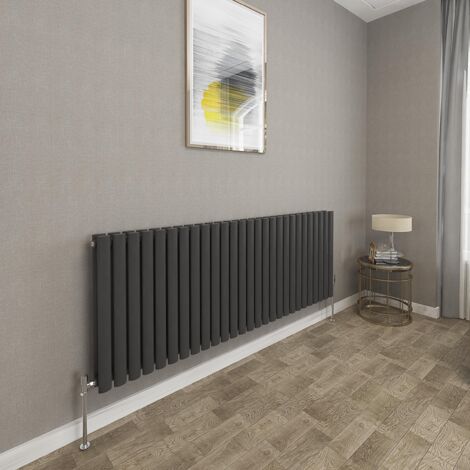600x1593mm Black Double Oval Column Radiator Horizontal Modern Central Heating Radiators (1/5)