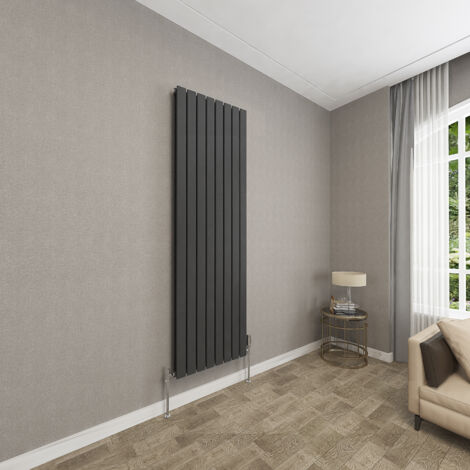 1800x544mm Black Double Flat Panel Radiator Vertical Modern Central Heating Radiators (1/5)