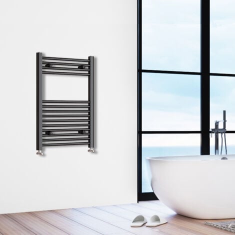 SKY Bathroom  800x450mm(HxW)Matte Black Straight Central Heating Towel Rail Heating Towel Radiator