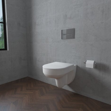 SKY Bathroom 1.14M Concealed Cistern Frame Match Rimless Wall Hung Toilet Set