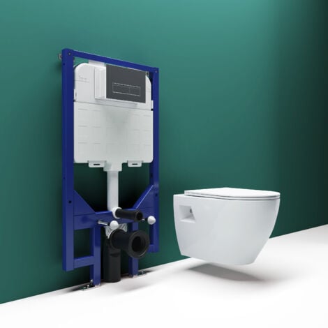 SKY Bathroom Wall Hung Toilet & 1.14M Concealed Cistern Frame Set