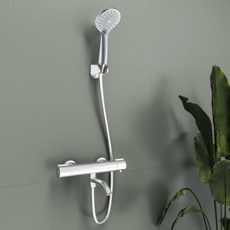 SKY Bathroom Wall Mounted Thermostatic Shower Mixer Tap - Chrome1