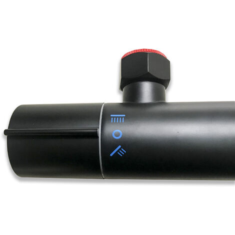 SKY Bathroom Wall Mounted Thermostatic Shower Mixer - Matte Black
