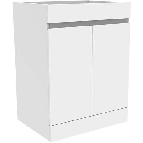 500mm Freestanding Bathroom Vanity Unit without Basin Matt White - Flat Pack